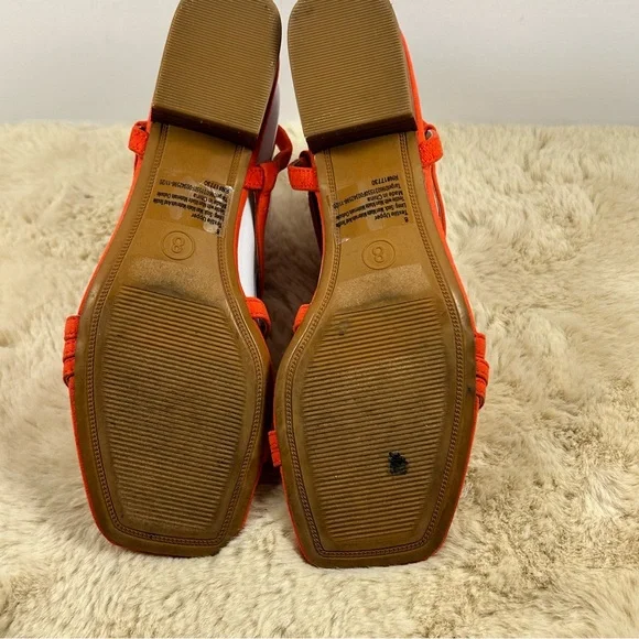 A New Day Orange Strappy Sandals Modern Minimalist Design - Picture 3 of 6